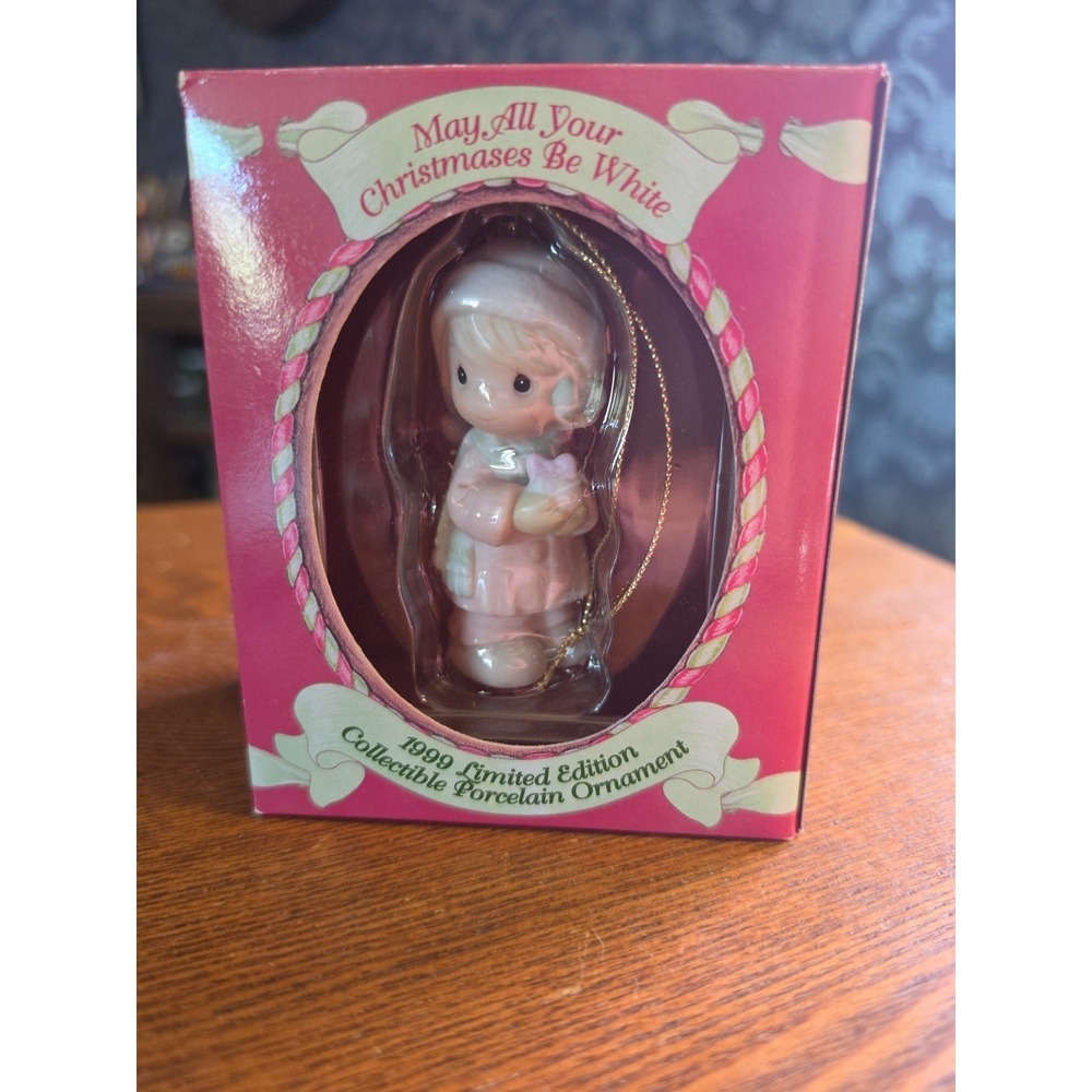 Precious Moments 521302R May All Your Christmases Be White Ornament 1999 NEW